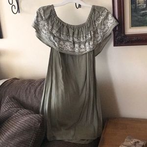 Khaki green summer dress